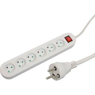 MICROCONNECT 6-WAY SCHUKO SOCKET 3M WHITE