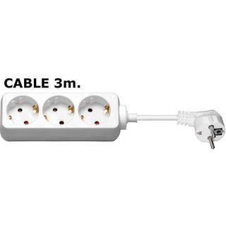 MICROCONNECT 3-WAY SCHUKO SOCKET 3M WHITE