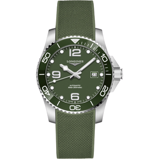 Longines L3.781.4.06.9 Hydroconquest Grøn/Gummi Ø41 mm