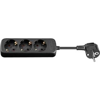 MICROCONNECT 3-way Schuko Socket 1.5M Black