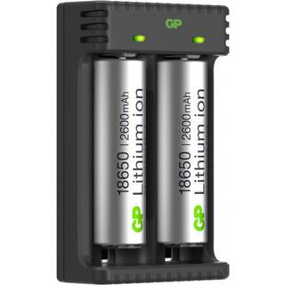 GP Batterier GP-Battery Li-ion 2 Slot Charger Black/Silver, OneSize