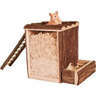 Trixie Play and Burrow Tower Bark Wood Small Animals 25x24x20cm