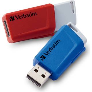 Verbatim Store &#39;n&#39; Click 32GB USB, 2-pak, rød/blå
