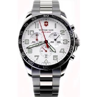 Victorinox Swiss Army Fieldforce Chronograph White Dial Stainless Steel Bracelet Men's Watch 241856