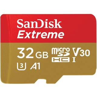 SANDISK Extreme microSDHC 32GB + SD Adapter for Action Sports Cameras - workswithGoProMessaging-TwinPack-100MB/sA1C10V30UHS-IU3