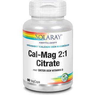 Solaray Cal-Mag 2:1 Citrate, 90 kapsler