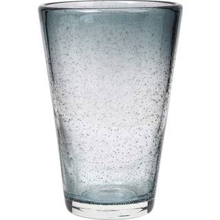 Broste Copenhagen - Vandglas grå - blå m/ bobler H 14cm