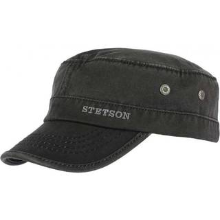 Stetson Sort Oilskin Look Stetson Army Cap, 61 (XL) / Sort / Army Cap