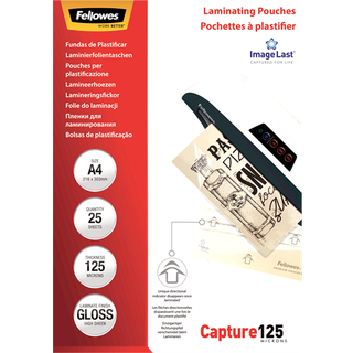 Fellowes laminator pouch - A4 125 micron - 25 unites
