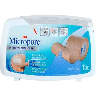 3M Micropore Kirurgisk Tape Lysebrun 2,5 cm x 9,1 m (1 stk)
