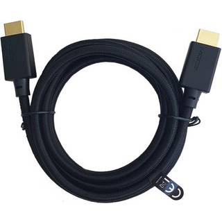NÖRDIC CERTIFIED CABLES 2m HDMI2.1 Ultra High Speed 8K 60Hz 4K 120Hz 48Gbps Dynamic HDR eARC Game Mode VRR Dolby ATMOS nylon flettet kabel forgyldt
