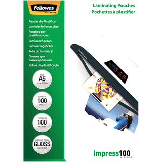 Fellowes lamineringslommer A5 100 mic. blank