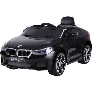 BMW 6 GT elbil til børn 12v Sort m/Gummihjul, 2.4G Remote, 12V7AH