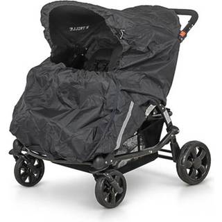 Babytrold Regnslag tvilling klapvogn sort