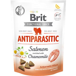 Brit Care Dog Functional Snack Antiparasitic, laks & kamille - 150 g