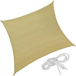 Solsejl firkantet, beige - 400 x 400 cm