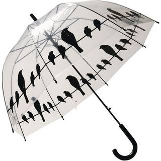 Regenschirm Vögel auf Stromleitung Transparent Stockschirm Durchsichtig Klar