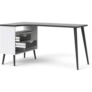 Oslo Skrivebord 145x81 m. skuffer - Hvid og eg