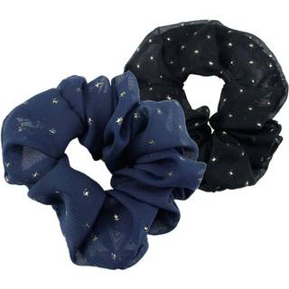 Everneed Scrunchie Sæt - Sort/Navy Med Guld Stjerner (U)   2 stk.