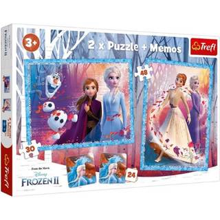 Disney Frozen 2 - 2 puslespil + Memo - 30/48 brikker