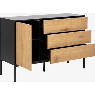 Seaford Skænk - sort med vild eg front - L:120