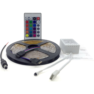 LED Strip lyskæde 5 meter med fjernbetjening og musiksensor