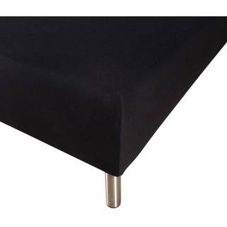 Boxlagen 200x220 cm - Sort - 100% Bomuldssatin - Faconlagen til madras