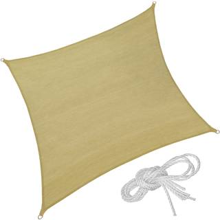 Solsejl firkantet, beige - 5,4 x 5,4 m