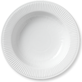 Royal Copenhagen Hvid riflet dyb tallerken med kant Ø 30 cm
