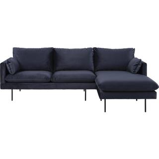Sunderland sofa 2 personers med chaiselong, højrevendt mørkeblå.