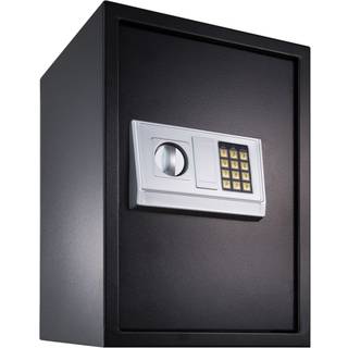 Stort elektronisk pengeskab 50x35x34 + 4 batterier - sort