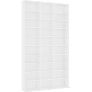 cd-reol 102x16x177,5 cm konstrueret træ hvid højglans