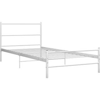 sengestel 90x200 cm metal hvid