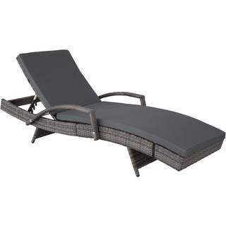 Polyrattan liggestol Océane - grå