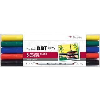 Tombow Marker alcohol ABT PRO Dual Brush 5P-1 Basic (5)