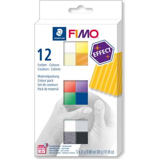 FIMO effect 12 Halbblöcke je 25g - Mehrfarbig