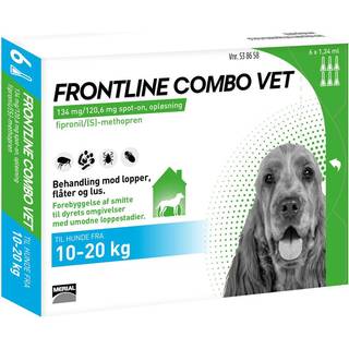 FRONTLINE Flåt-og Loppemiddel Combo vet 10-20 kg 6x1,34ml til hund