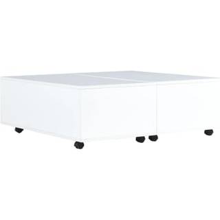 Sofabord Konstrueret Træ Højglans - Grå / 100 x 100 x 35 cm