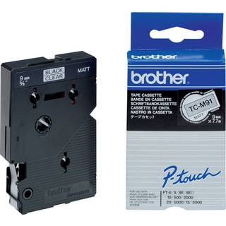 TC-M91 BROTHER TC TAPE BLACK ON CLEAR-MATT 9 MM X 7.7 M