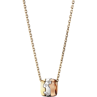 Georg Jensen FUSION halskæde 18kt rosaguld, hvidguld & guld m. diamanter