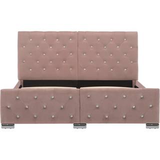 Sengestel Fløjl - Lyserød / 140 x 200 cm