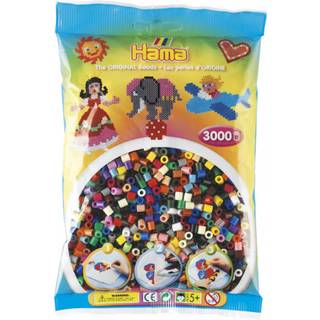 Hama Midi, perler, 3.000 stk., mix 67, 22 standardfarver [Levering: 1-2 dage]
