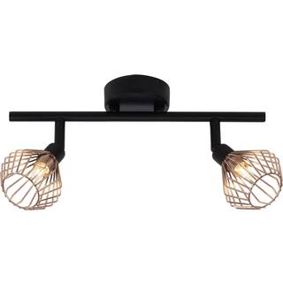 Kobber-sort loftslampe Dalma - 2 lyskilder