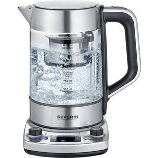 Severin Elkedel 1,7 liter 3000 watt Stål/Sort Glas
