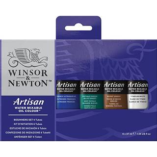 Winsor & Newton Artisan Water Mixable Oil Color Paint Beginners Set 1,25 oz (37 ml) r?r S?t p? 6