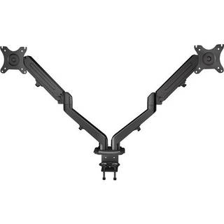 NÖRDIC Monitorarm bordmontering til dobbeltskærme, 17"-27", aluminium og stål, sort, skærmmontering