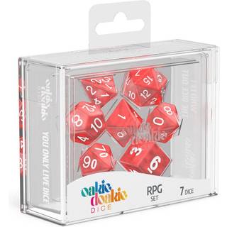 Marble Red - Polyhedral Rollespils Terning Sæt - Oakie Doakie Dice