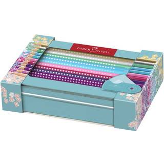 Faber-Castell Sparkle tinæske 20 sparkle farver + spidser Denne fine tinæske indeholder 20 Sparkle farveblyanter samt en blyantspidser med beholder.