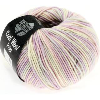 Lana Grossa Cool Wool Print 703 Lilla/Grøn/Hindbær/Orange/Gul/Blå Indhold:100% ren ny, ekstrafin merinould Vægt/Længde: 50 g = ca. 160 meter Anbefalede pinde: 3-3.5 mm Strikkefasthed: 10 x 10 cm = 24 m x 34 p Vask:Finvask 30º/ Tørres fladt.