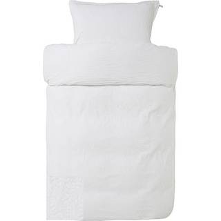 Vævet krepp sengetøj - 140x200 cm - Allergivenligt hvid krepp sengesæt i 100% bomuld - Høie of scandinavia pure white